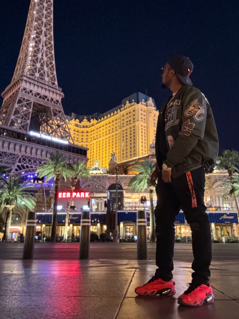 T Swerve looking at Eiffel Tower at night